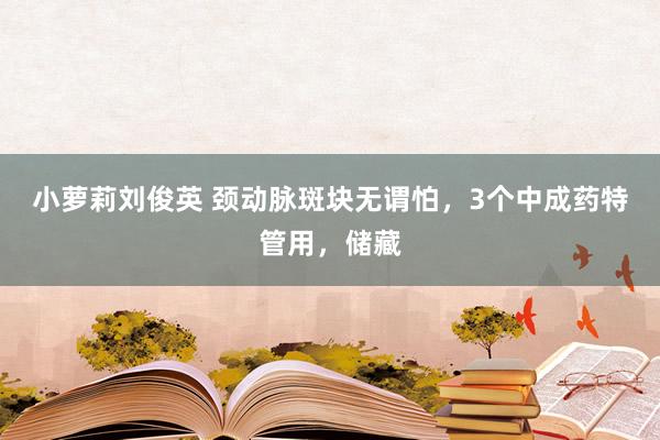 小萝莉刘俊英 颈动脉斑块无谓怕,3个中成药特管用,储藏